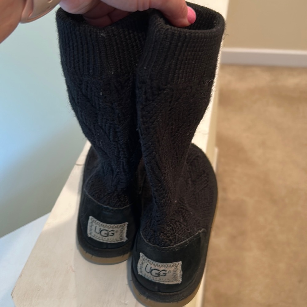 Black Ugg Sweater Boots Size 13 girls